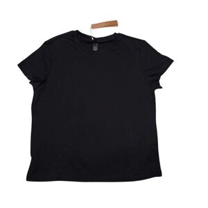 Skims Relaxed Tees Shrunken T Shirt Top Onyx Black Small NWT